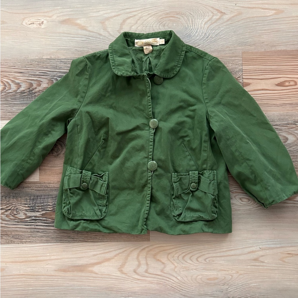 J. Crew Kids Olive Green Pea Jacket 100% Cotton